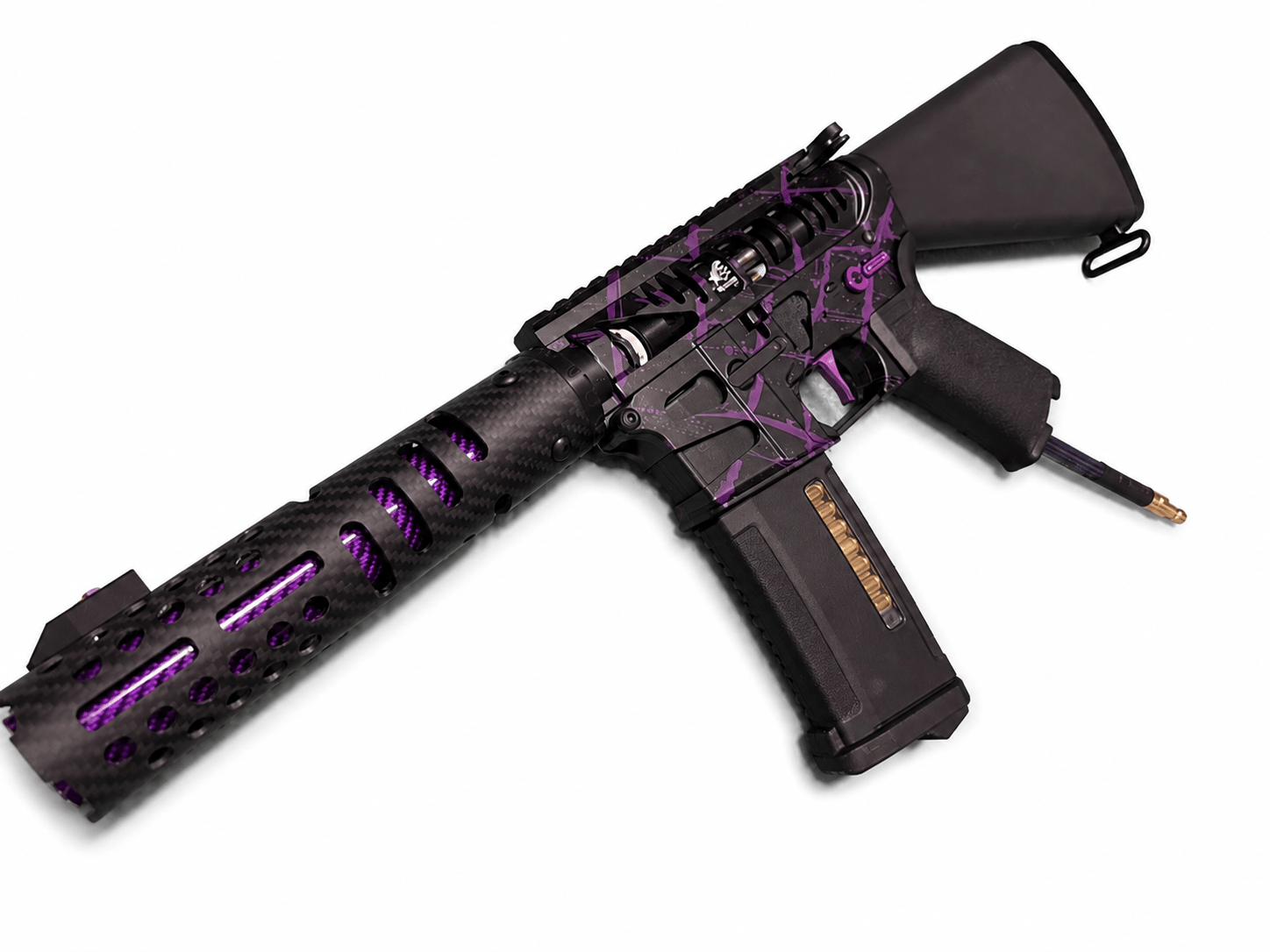 KA Tech MAC Polarstars F2 AR8 HPA M4 Stuby Type 5 Skeletonized Cerakote Splatter - KA Tech Airsoft - Polarstar F2