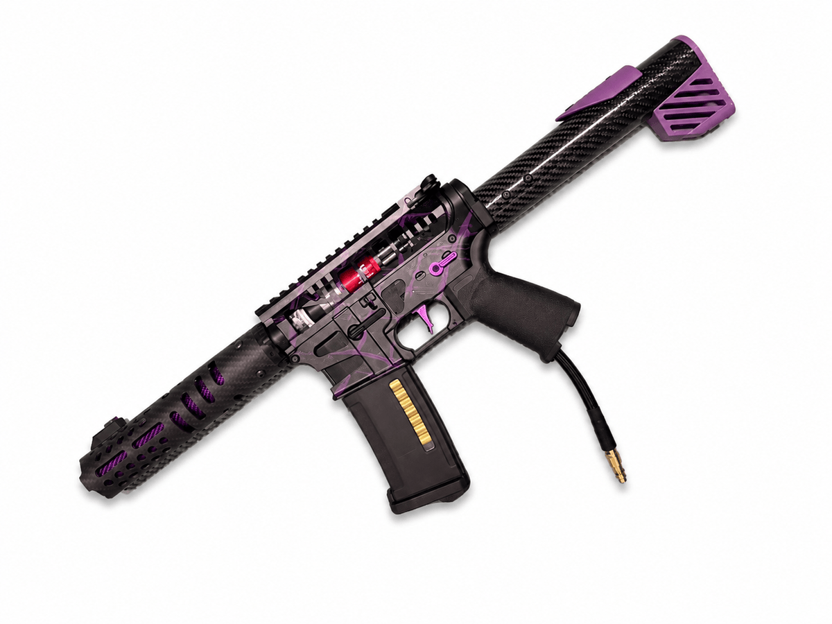 KA Tech MAC Polarstars F2 AR8 HPA M4 Carbon Type 5 Skeletonized Cerakote Splatter - KA Tech Airsoft - Polarstar F2