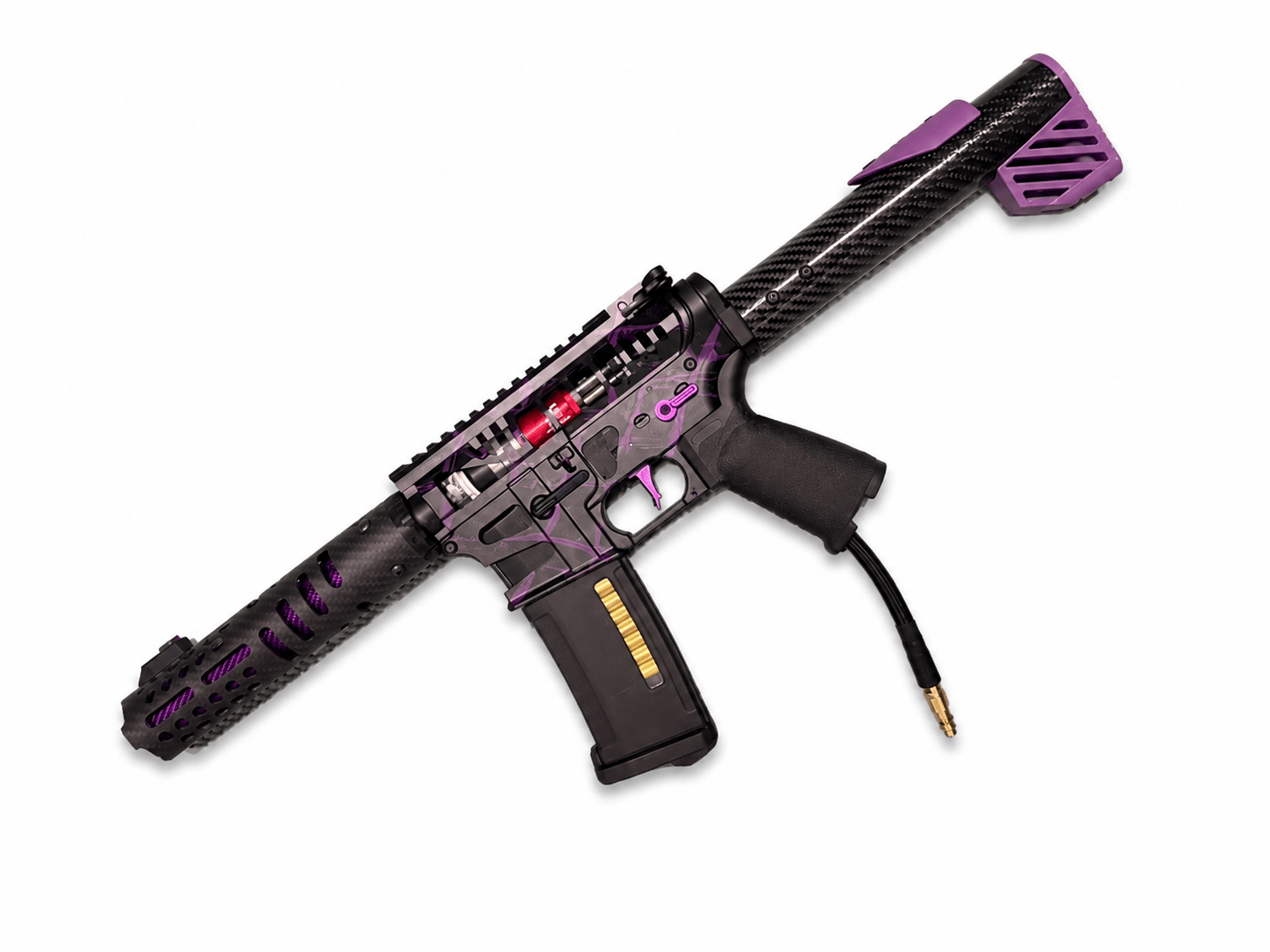 KA Tech MAC Polarstars F2 AR8 HPA M4 Carbon Type 5 Skeletonized Cerakote Splatter - KA Tech Airsoft - Polarstar F2