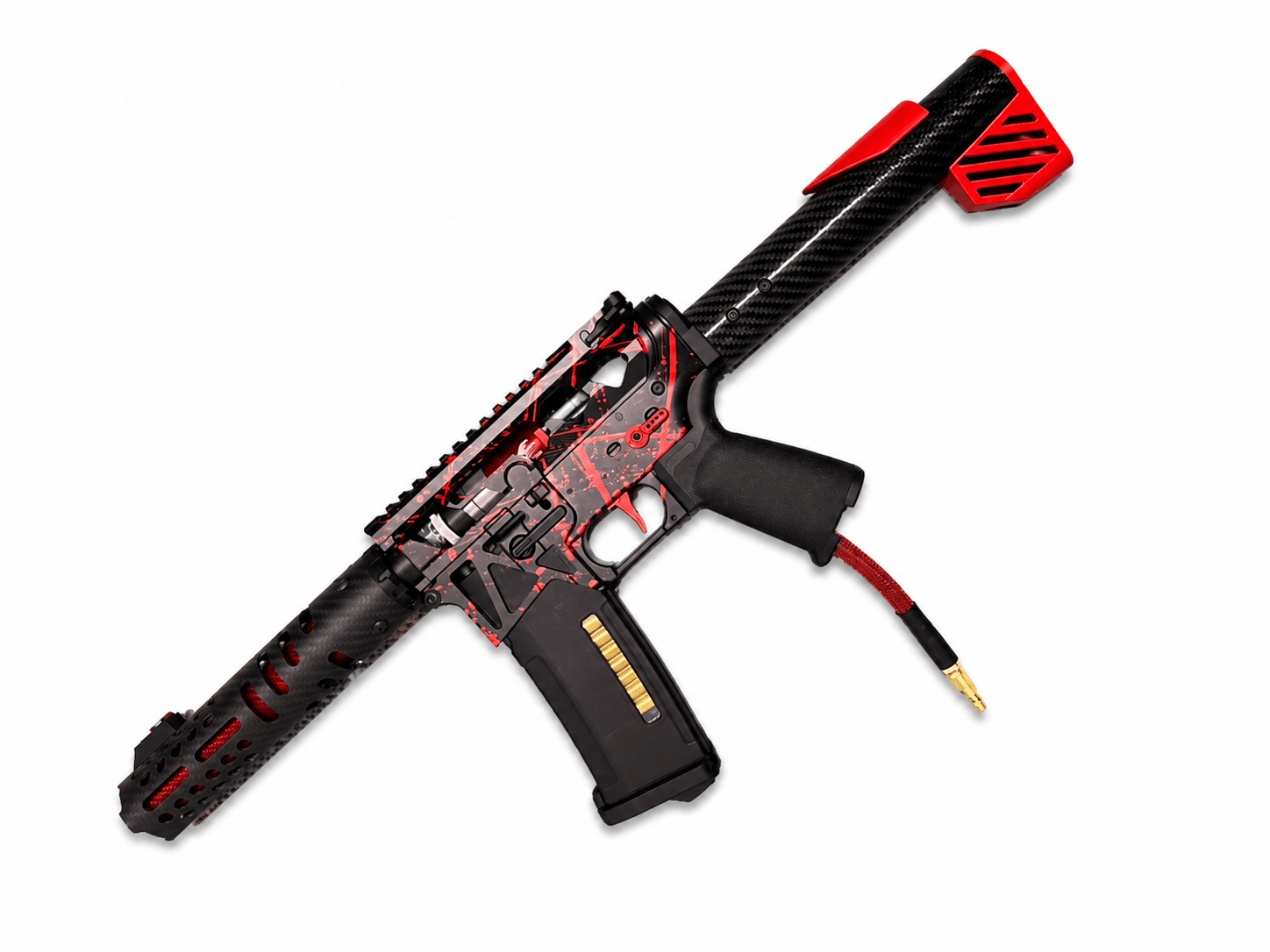 KA Tech MAC Polarstars F2 AR8 HPA M4 Carbon Type 3 Skeletonized Cerakote Splatter - KA Tech Airsoft - Polarstar F2