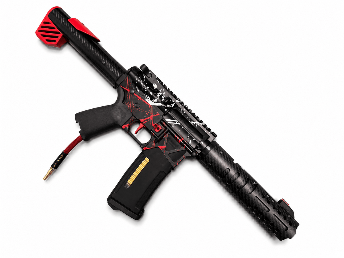 KA Tech MAC Polarstars F2 AR8 HPA M4 Carbon Type 3 Skeletonized Cerakote Splatter - KA Tech Airsoft - Polarstar F2
