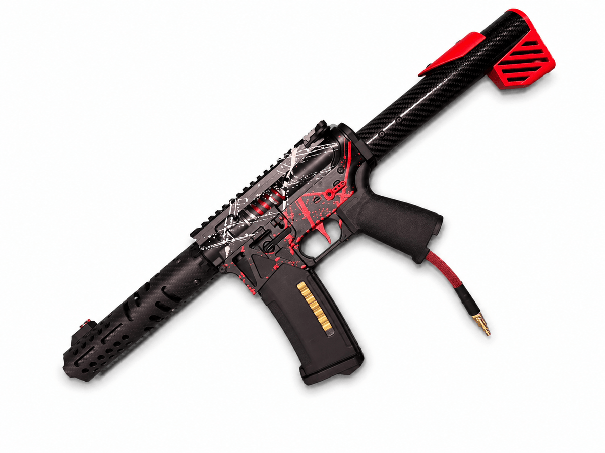 KA Tech MAC Polarstars F2 AR8 HPA M4 Carbon Type 3 Skeletonized Cerakote Splatter - KA Tech Airsoft - Polarstar F2