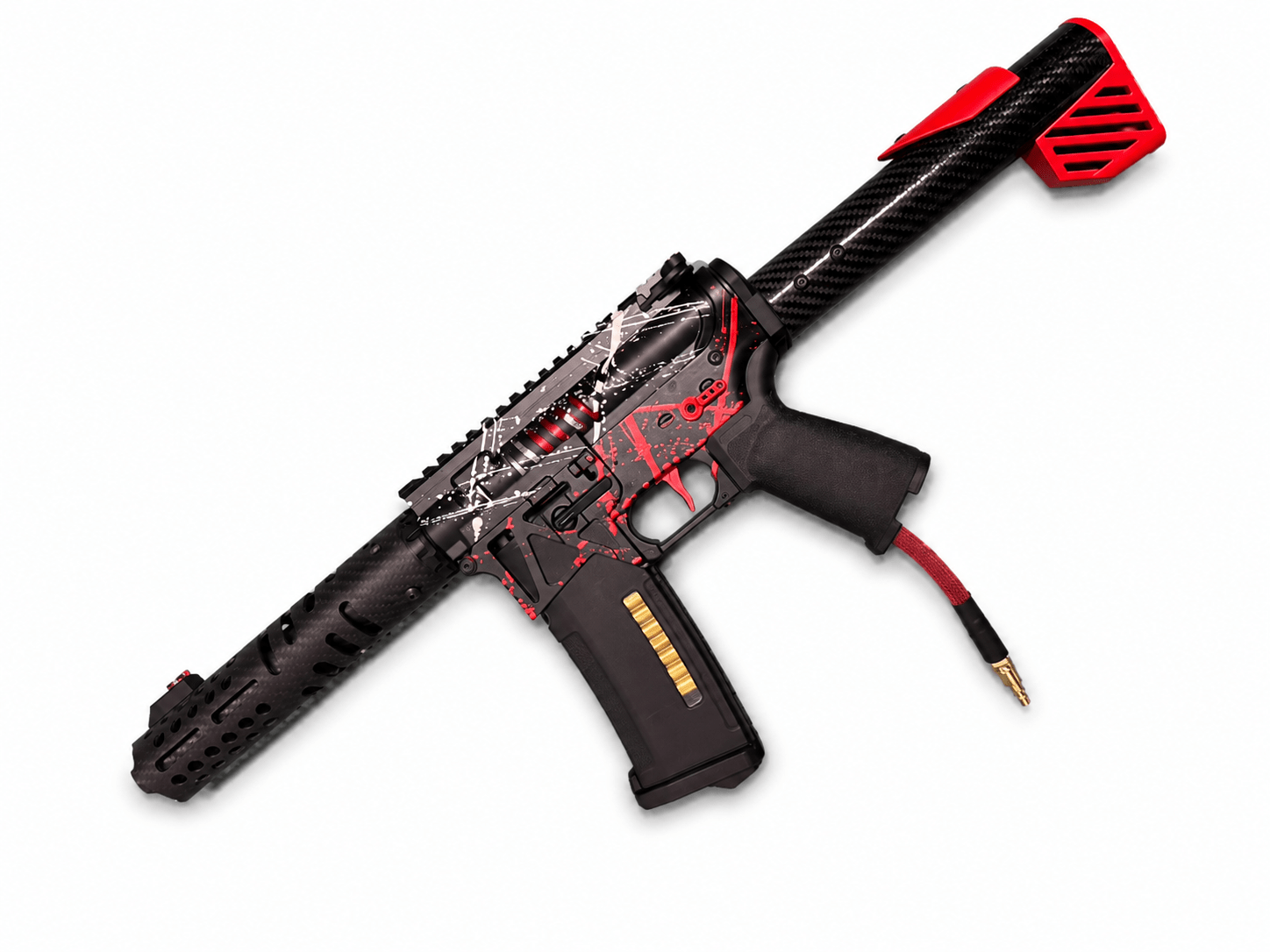KA Tech MAC Polarstars F2 AR8 HPA M4 Carbon Type 3 Skeletonized Cerakote Splatter - KA Tech Airsoft - Polarstar F2