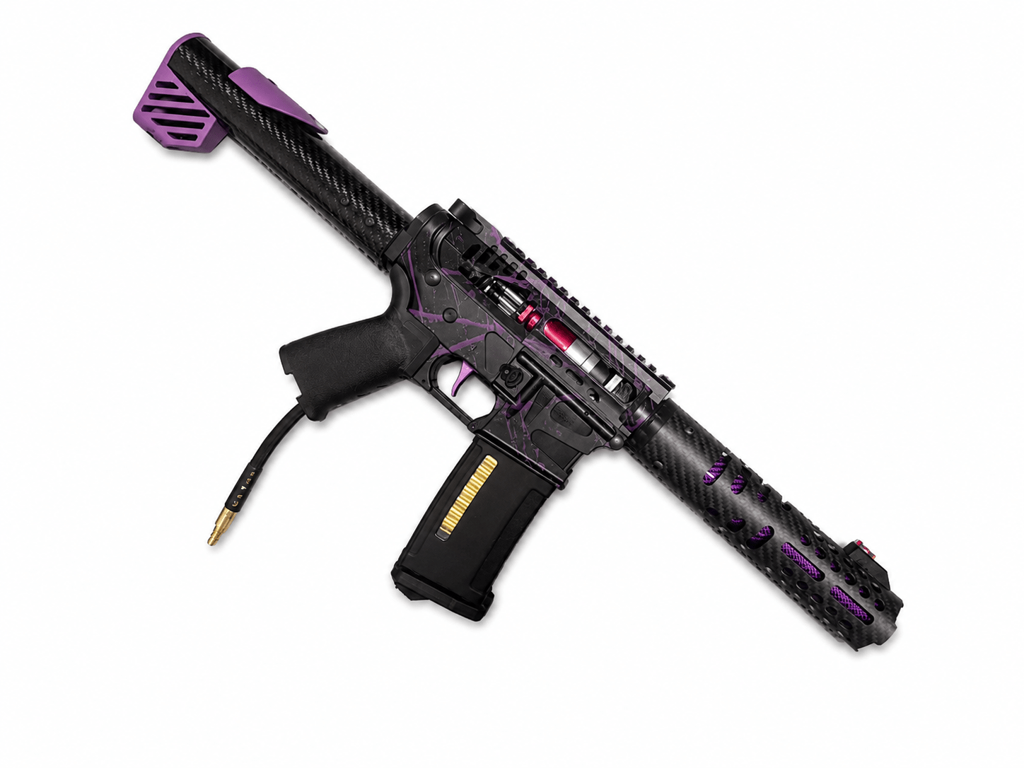 KA Tech MAC Polarstars F2 AR8 HPA M4 Carbon Type 5 Skeletonized Cerakote Splatter - KA Tech Airsoft - Polarstar F2