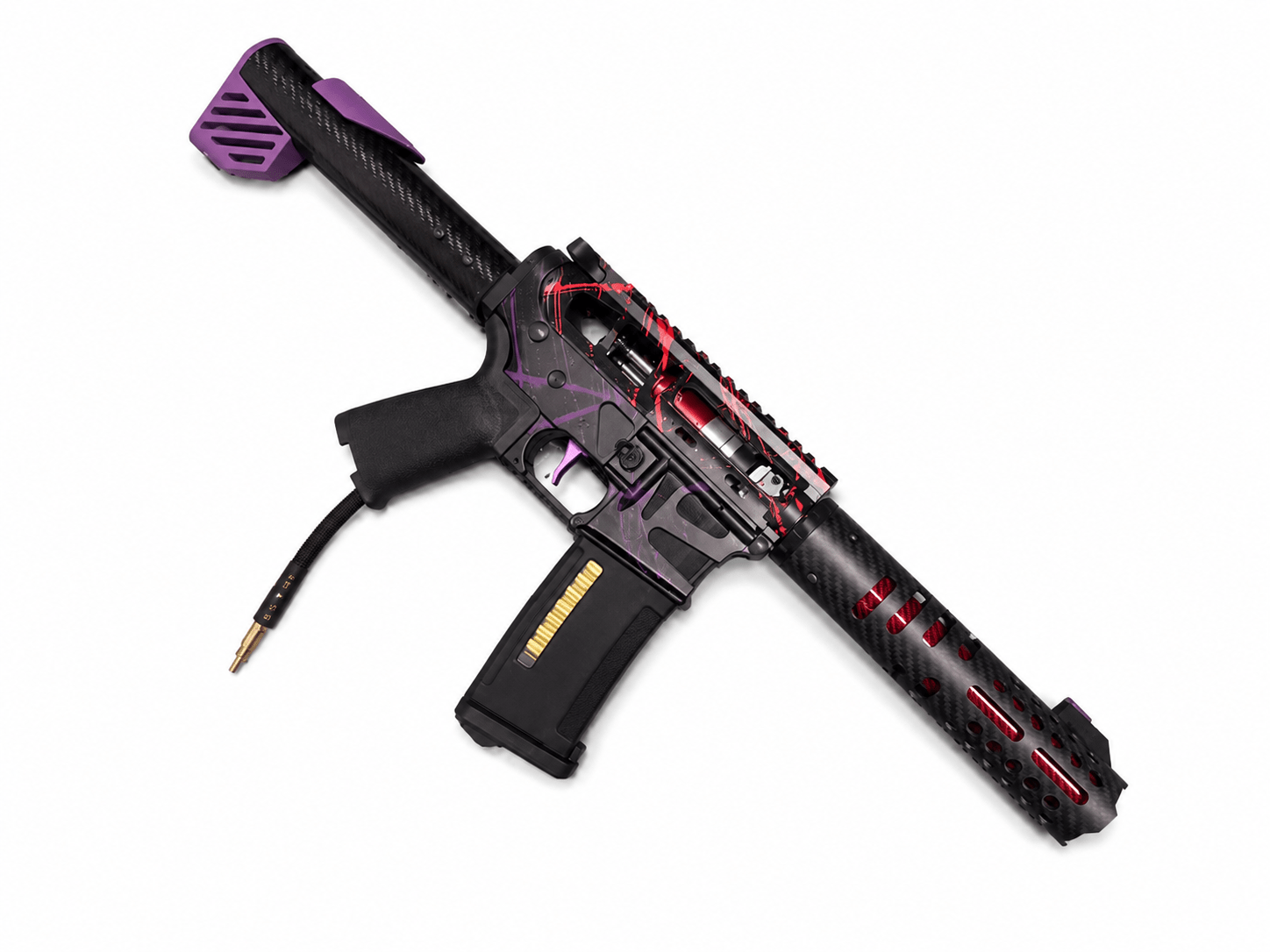 KA Tech MAC Polarstars F2 AR8 HPA M4 Carbon Type 5 Skeletonized Cerakote Splatter - KA Tech Airsoft - Polarstar F2