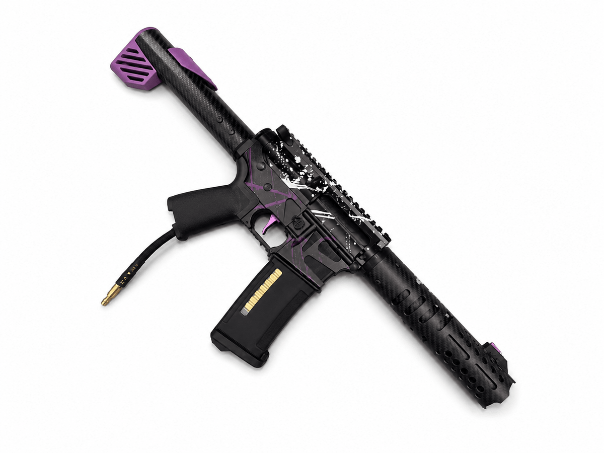 KA Tech MAC Polarstars F2 AR8 HPA M4 Carbon Type 5 Skeletonized Cerakote Splatter - KA Tech Airsoft - Polarstar F2