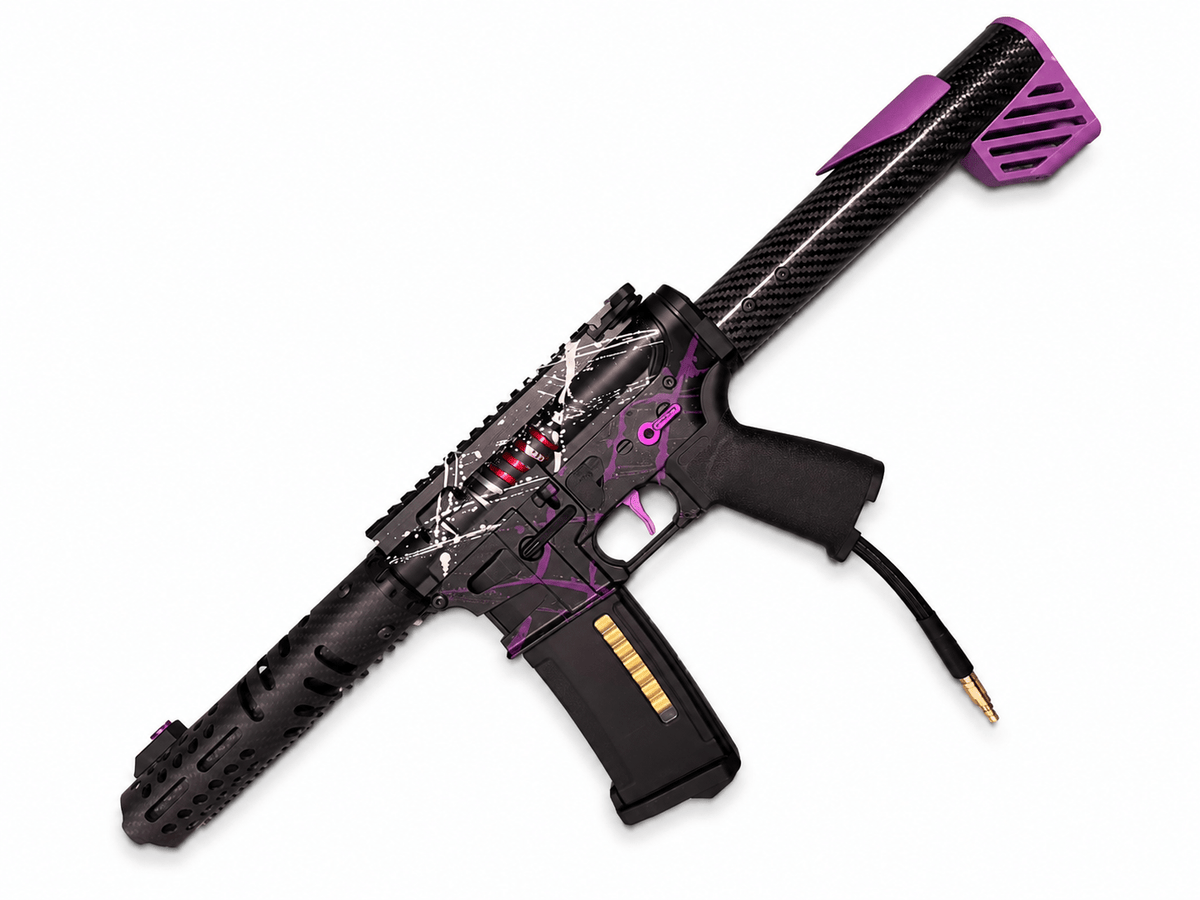 KA Tech MAC Polarstars F2 AR8 HPA M4 Carbon Type 5 Skeletonized Cerakote Splatter - KA Tech Airsoft - Polarstar F2