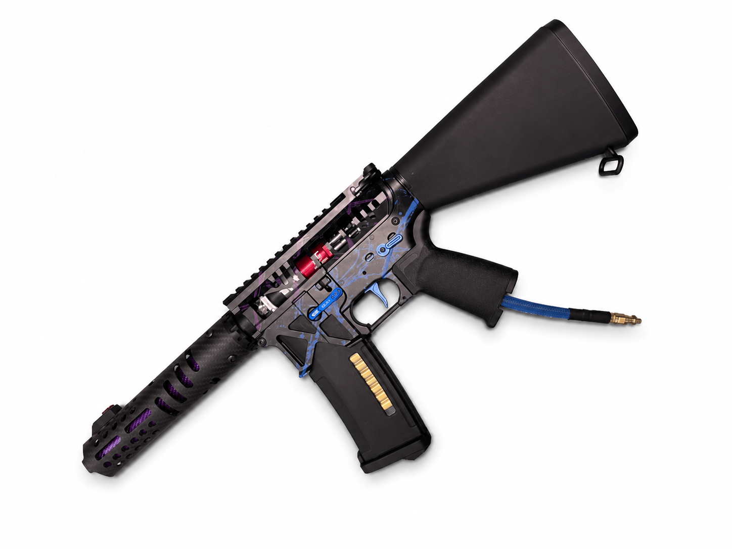 KA Tech MAC Polarstars F2 AR8 HPA M4 Stuby Type 2 Skeletonized Cerakote Splatter - KA Tech Airsoft - Polarstar F2