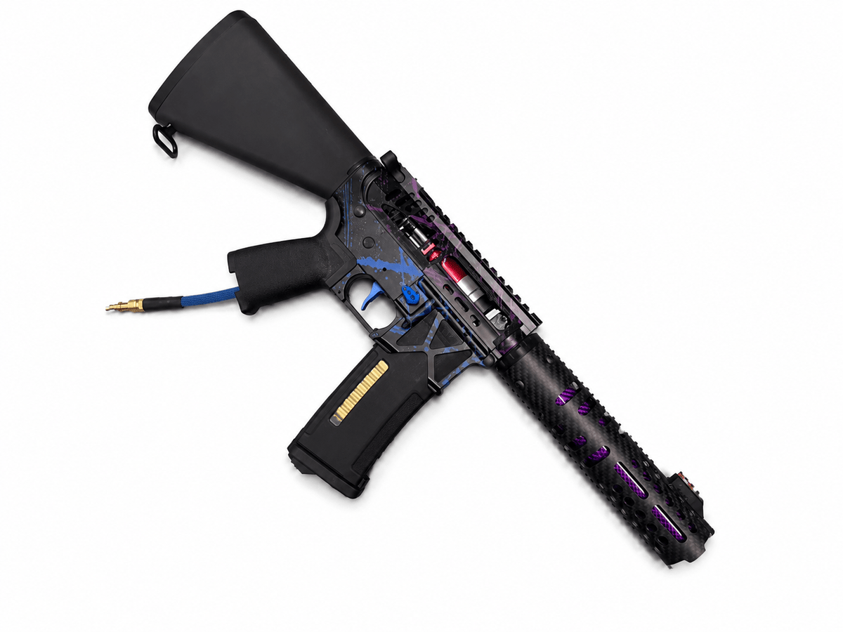KA Tech MAC Polarstars F2 AR8 HPA M4 Stuby Type 2 Skeletonized Cerakote Splatter - KA Tech Airsoft - Polarstar F2