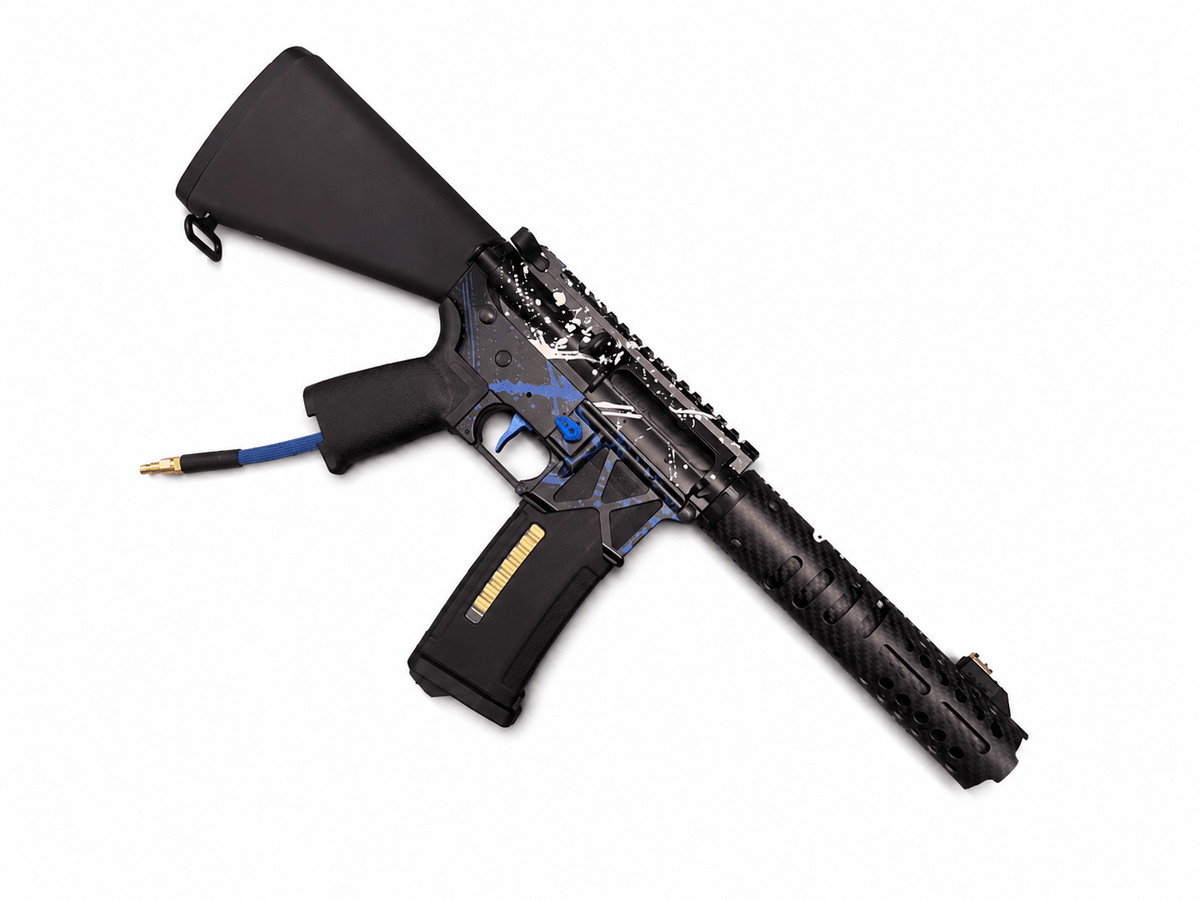 KA Tech MAC Polarstars F2 AR8 HPA M4 Stuby Type 2 Skeletonized Cerakote Splatter - KA Tech Airsoft - Polarstar F2
