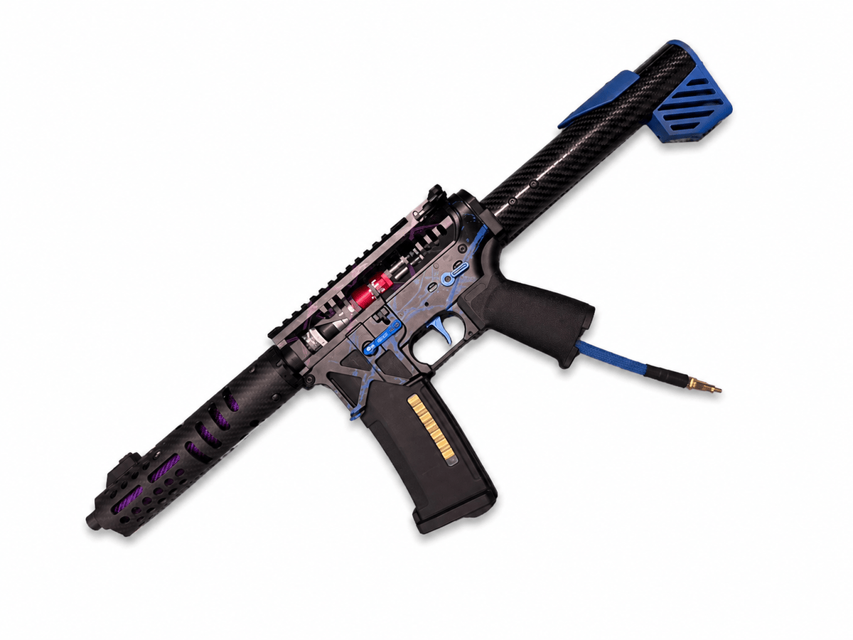 KA Tech MAC Polarstars F2 AR8 HPA M4 Carbon Type 2 Skeletonized Cerakote Splatter - KA Tech Airsoft - Polarstar F2