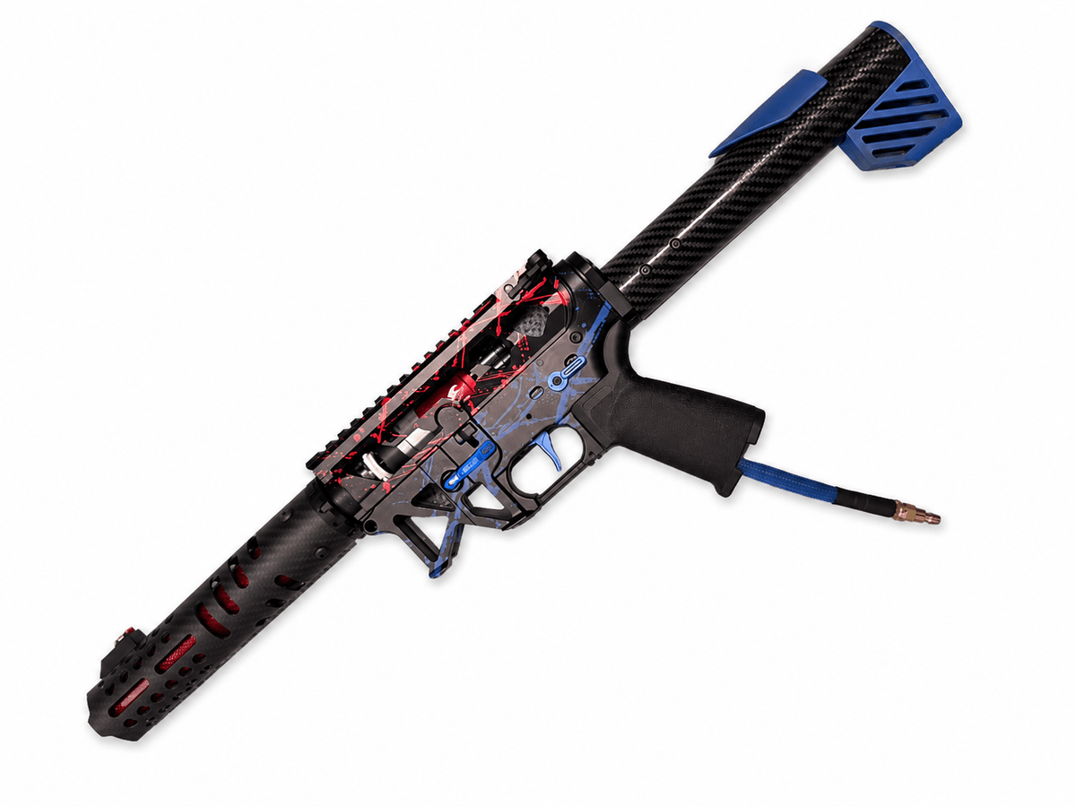 KA Tech MAC Polarstars F2 AR8 HPA M4 Carbon Type 2 Skeletonized Cerakote Splatter - KA Tech Airsoft - Polarstar F2