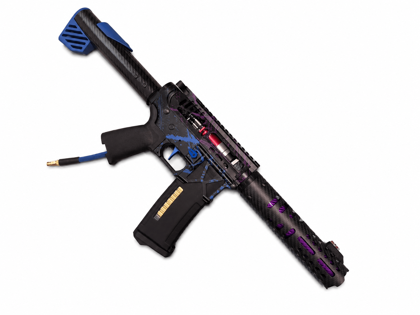 KA Tech MAC Polarstars F2 AR8 HPA M4 Carbon Type 2 Skeletonized Cerakote Splatter - KA Tech Airsoft - Polarstar F2