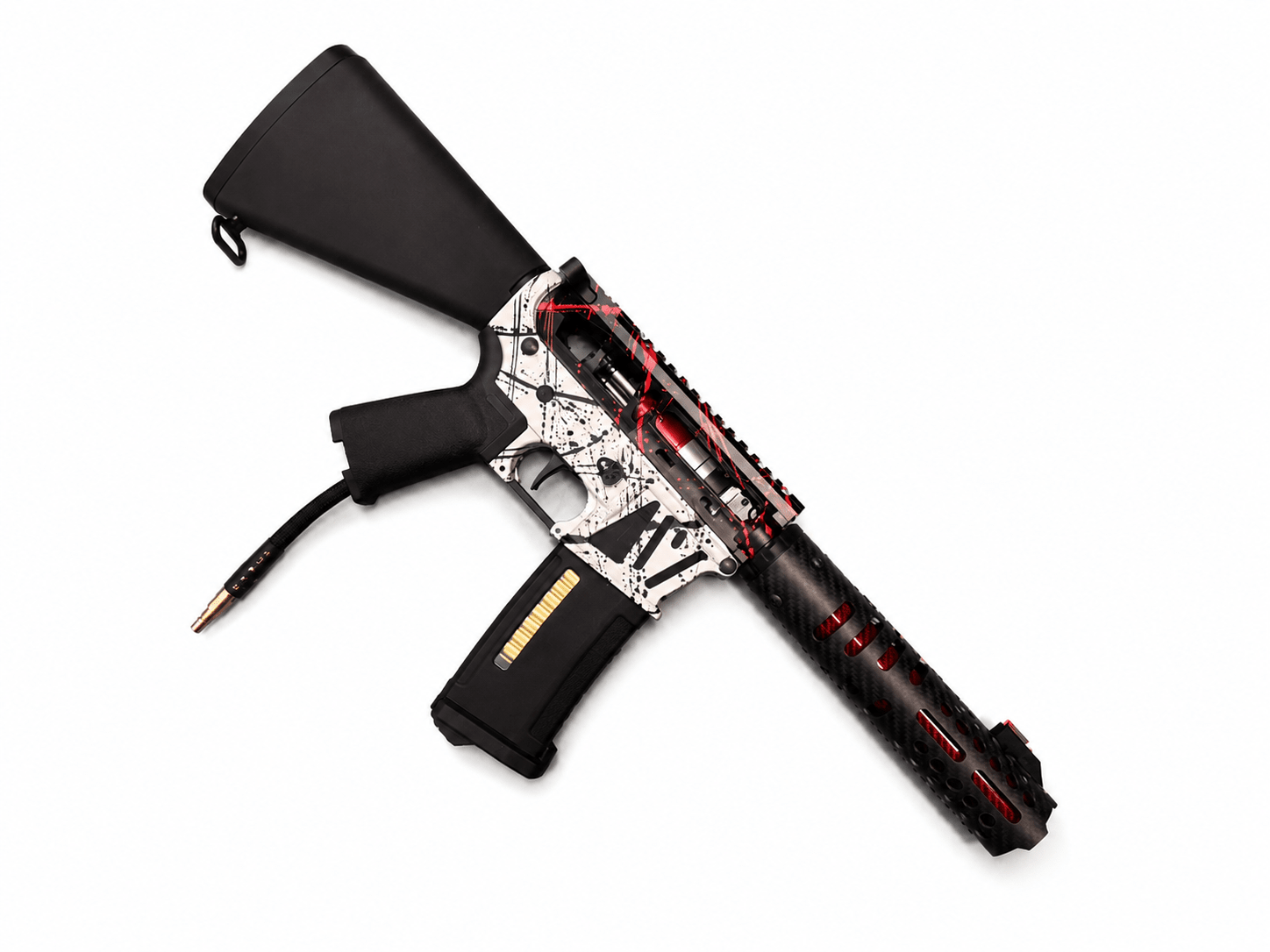 KA Tech MAC Airtac Polarstars F2 AR8 HPA M4 Stuby Type 4 Skeletonized Cerakote Splatter - KA Tech Airsoft - Polarstar F2