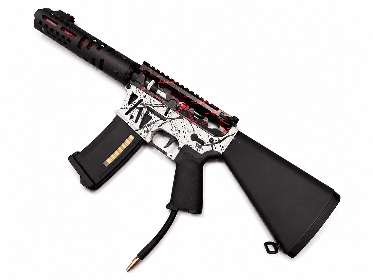 KA Tech MAC Airtac Polarstars F2 AR8 HPA M4 Stuby Type 4 Skeletonized Cerakote Splatter - KA Tech Airsoft - Polarstar F2