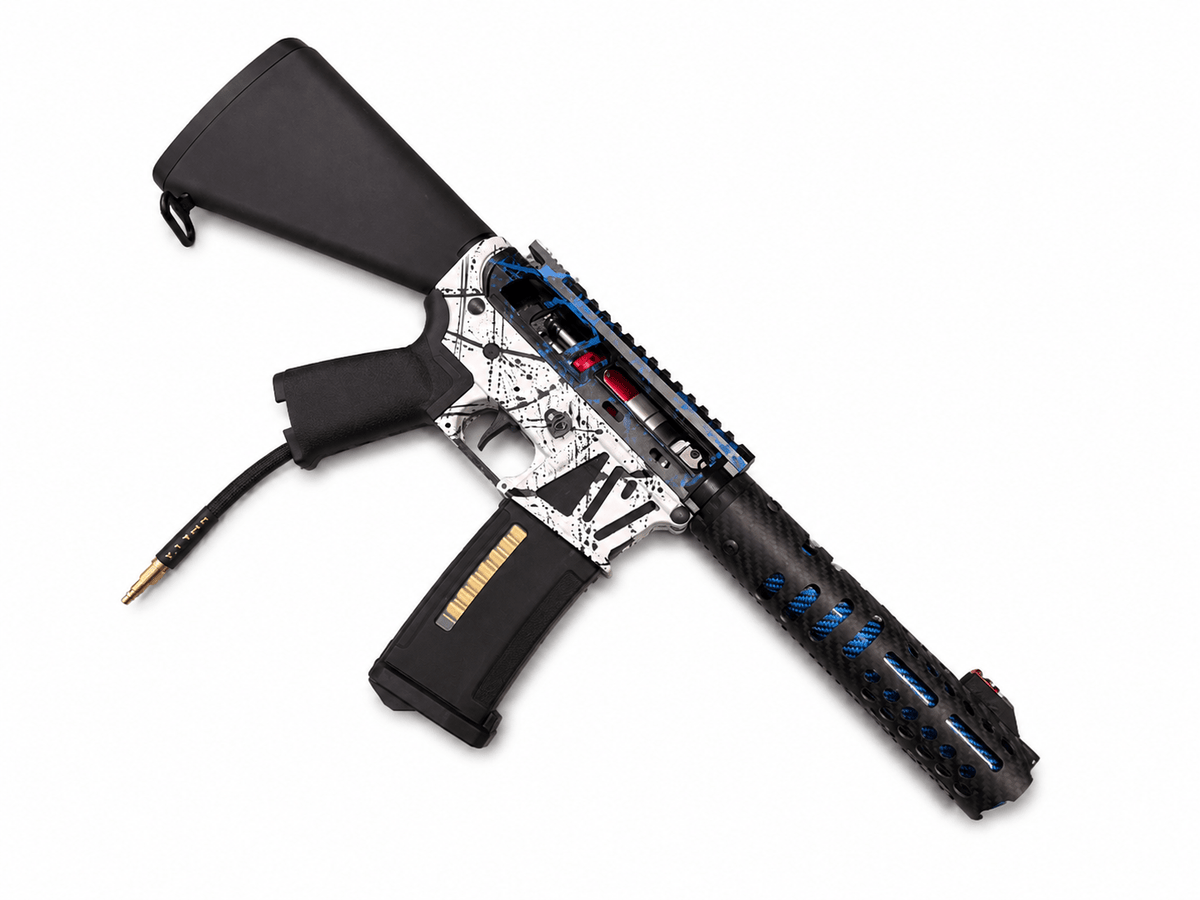 KA Tech MAC Airtac Polarstars F2 AR8 HPA M4 Stuby Type 4 Skeletonized Cerakote Splatter - KA Tech Airsoft - Polarstar F2