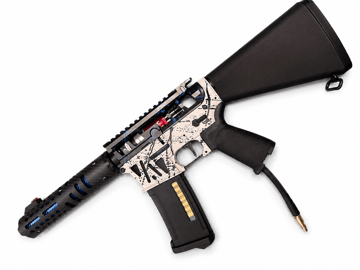 KA Tech MAC Airtac Polarstars F2 AR8 HPA M4 Stuby Type 4 Skeletonized Cerakote Splatter - KA Tech Airsoft - Polarstar F2