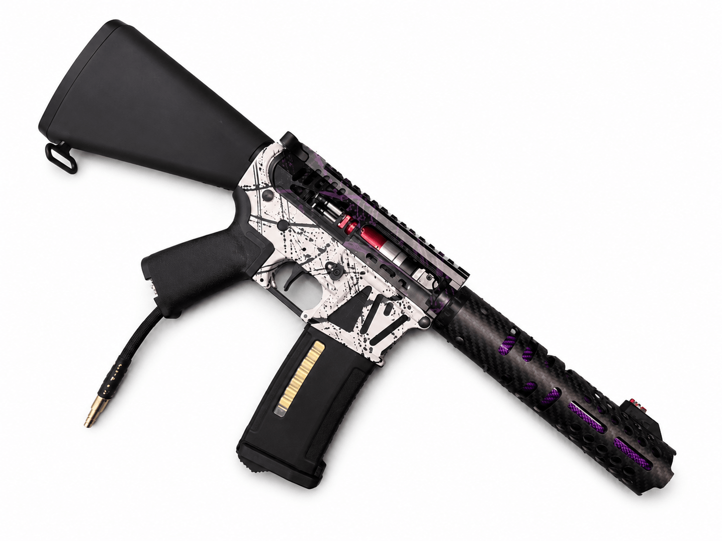 KA Tech MAC Airtac Polarstars F2 AR8 HPA M4 Stuby Type 4 Skeletonized Cerakote Splatter - KA Tech Airsoft - Polarstar F2