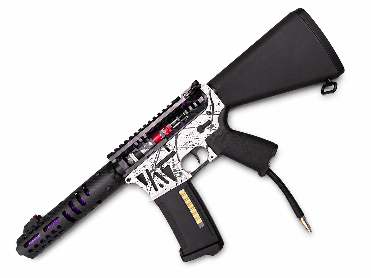 KA Tech MAC Airtac Polarstars F2 AR8 HPA M4 Stuby Type 4 Skeletonized Cerakote Splatter - KA Tech Airsoft - Polarstar F2