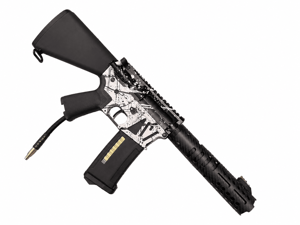 KA Tech MAC Airtac Polarstars F2 AR8 HPA M4 Stuby Type 4 Skeletonized Cerakote Splatter - KA Tech Airsoft - Polarstar F2