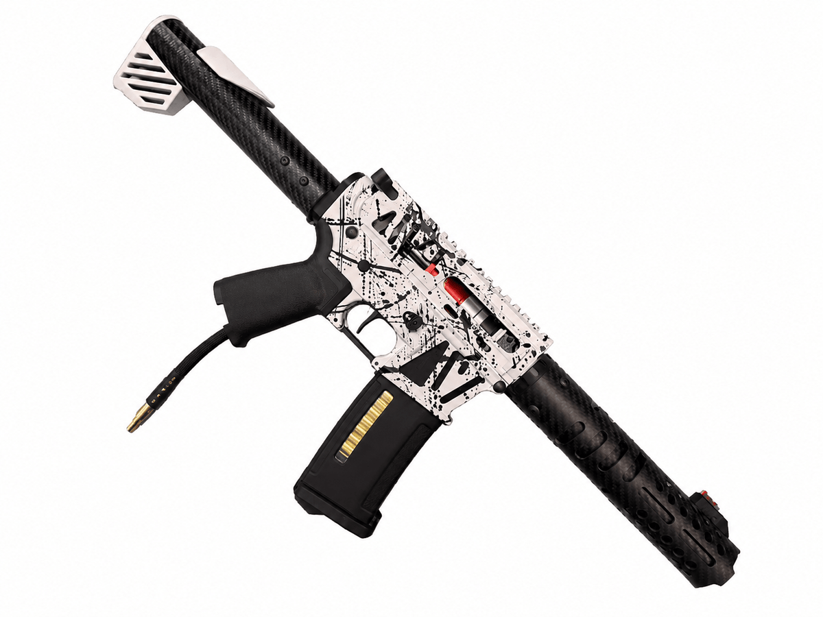 KA Tech MAC Polarstars F2 AR8 HPA M4 Carbon Type 4 Skeletonized Cerakote Splatter - KA Tech Airsoft - Polarstar F2
