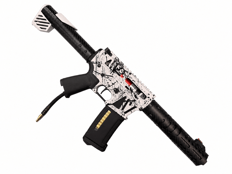 KA Tech MAC Polarstars F2 AR8 HPA M4 Carbon Type 4 Skeletonized Cerakote Splatter - KA Tech Airsoft - Polarstar F2