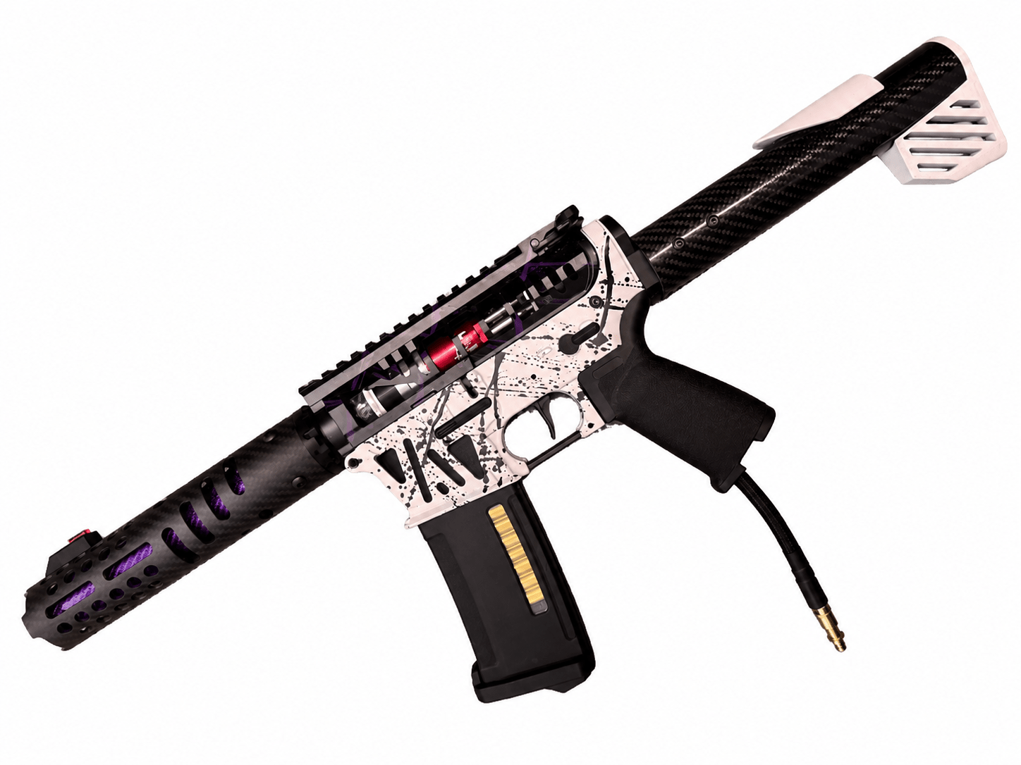 KA Tech MAC Polarstars F2 AR8 HPA M4 Carbon Type 4 Skeletonized Cerakote Splatter - KA Tech Airsoft - Polarstar F2