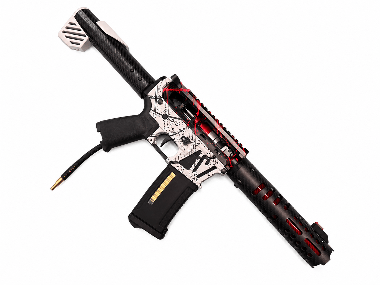 KA Tech MAC Polarstars F2 AR8 HPA M4 Carbon Type 4 Skeletonized Cerakote Splatter - KA Tech Airsoft - Polarstar F2