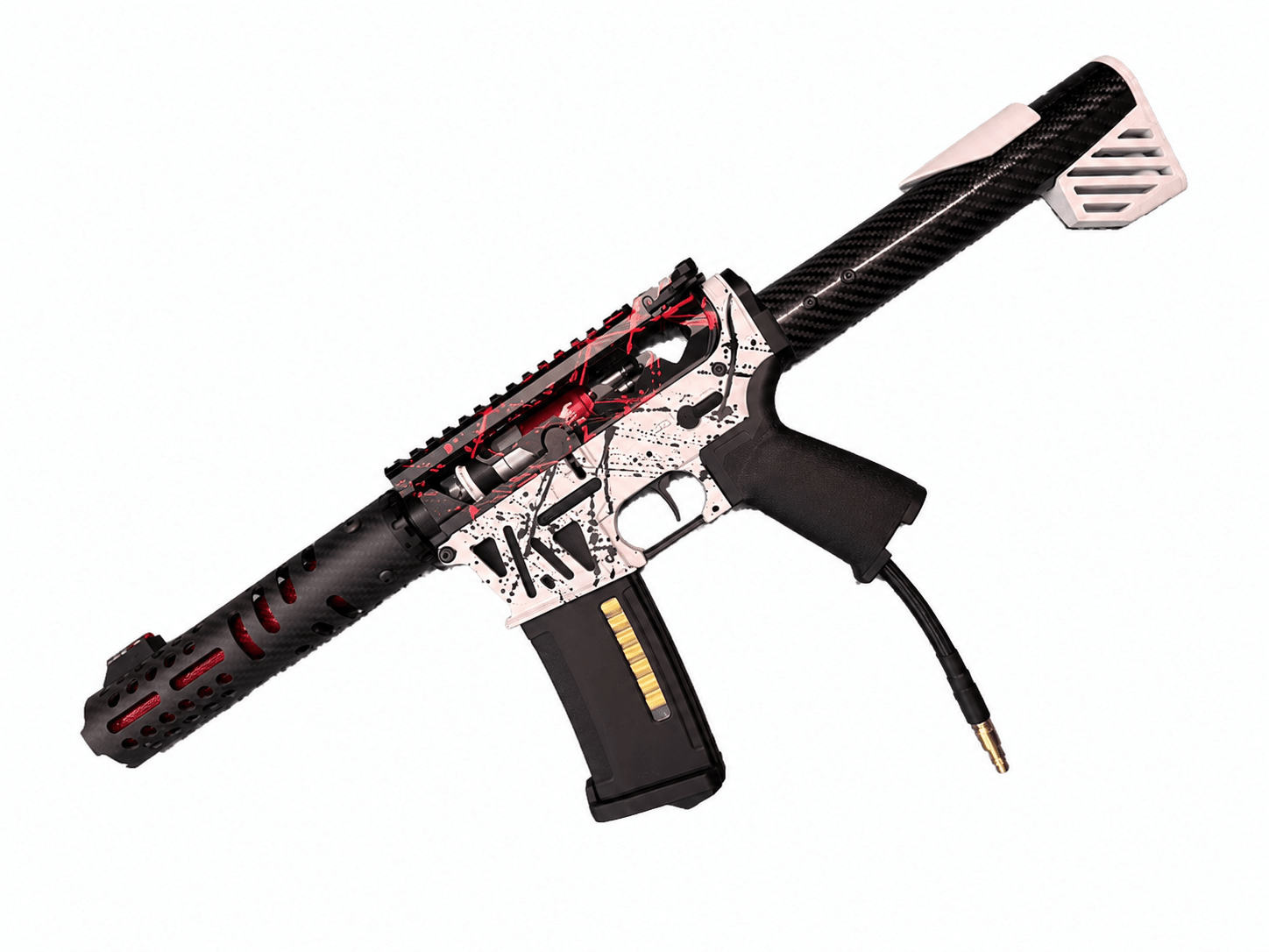 KA Tech MAC Polarstars F2 AR8 HPA M4 Carbon Type 4 Skeletonized Cerakote Splatter - KA Tech Airsoft - Polarstar F2
