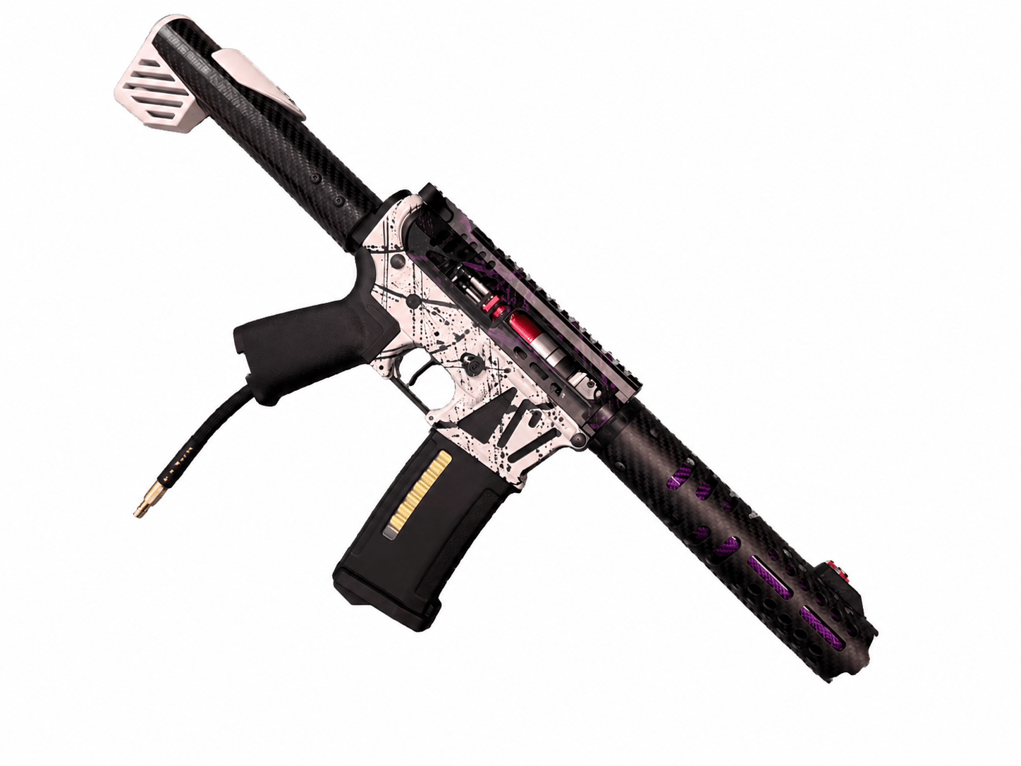 KA Tech MAC Polarstars F2 AR8 HPA M4 Carbon Type 4 Skeletonized Cerakote Splatter - KA Tech Airsoft - Polarstar F2