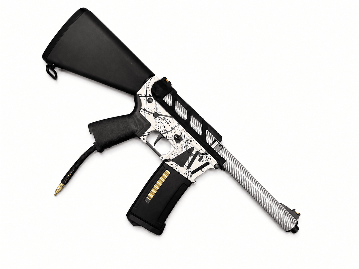 KA Tech MAC Airtac Polarstars F2 AR8 HPA M4 Stuby Type 4 Skeletonized Cerakote Splatter - KA Tech Airsoft - Polarstar F2
