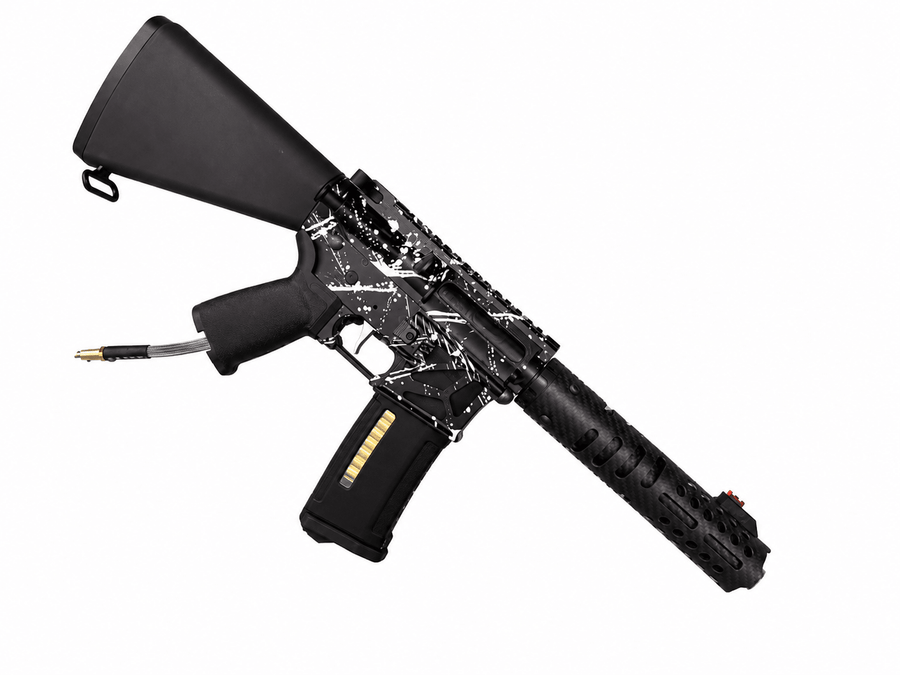 KA Tech MAC Airtac Polarstars F2 AR8 HPA M4 Stuby Type 1 Skeletonized Cerakote Splatter - KA Tech Airsoft - Polarstar F2
