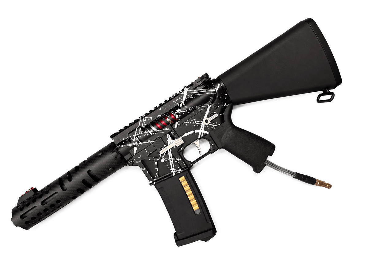 KA Tech MAC Airtac Polarstars F2 AR8 HPA M4 Stuby Type 1 Skeletonized Cerakote Splatter - KA Tech Airsoft - Polarstar F2