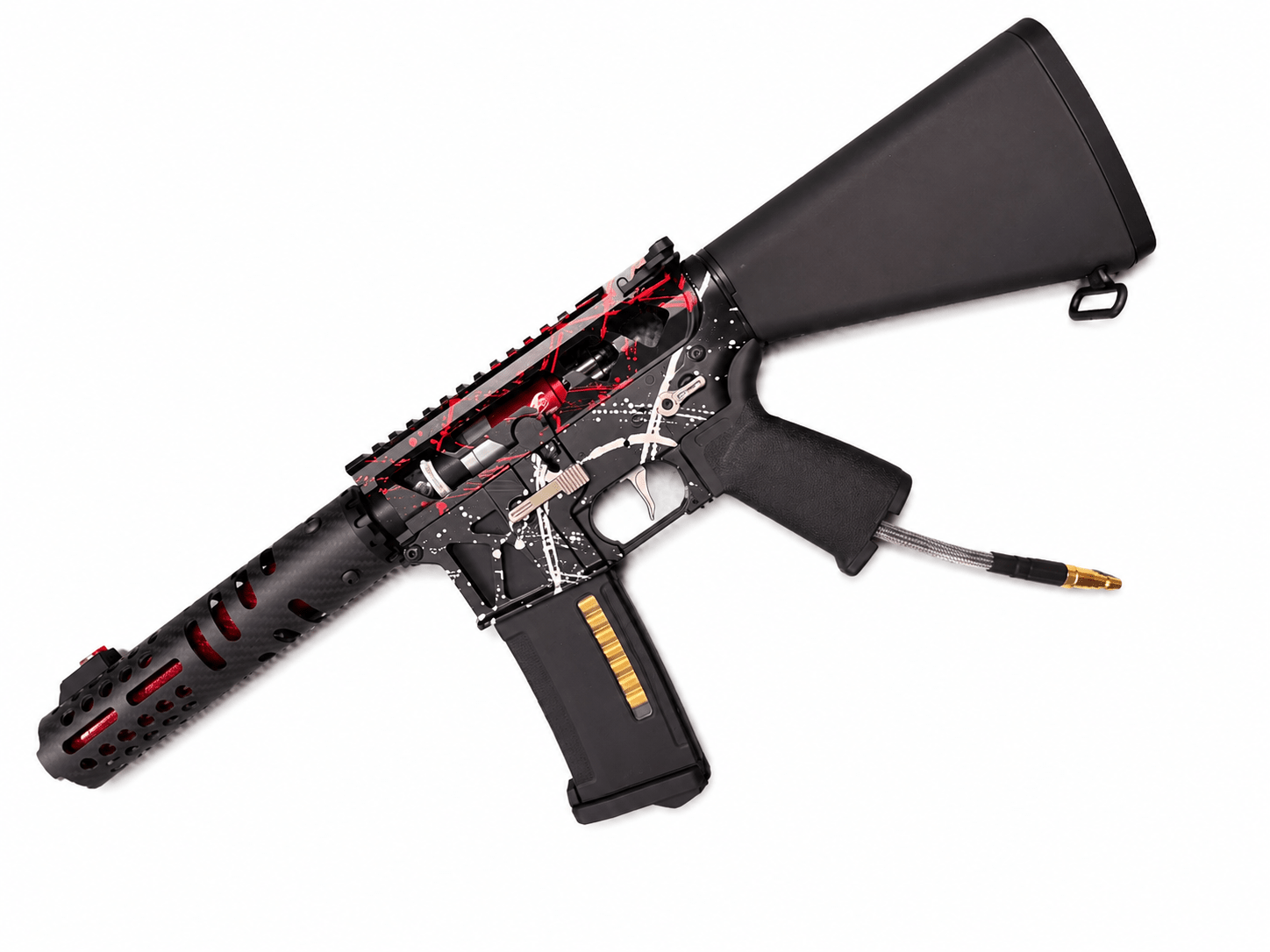 KA Tech MAC Airtac Polarstars F2 AR8 HPA M4 Stuby Type 1 Skeletonized Cerakote Splatter - KA Tech Airsoft - Polarstar F2
