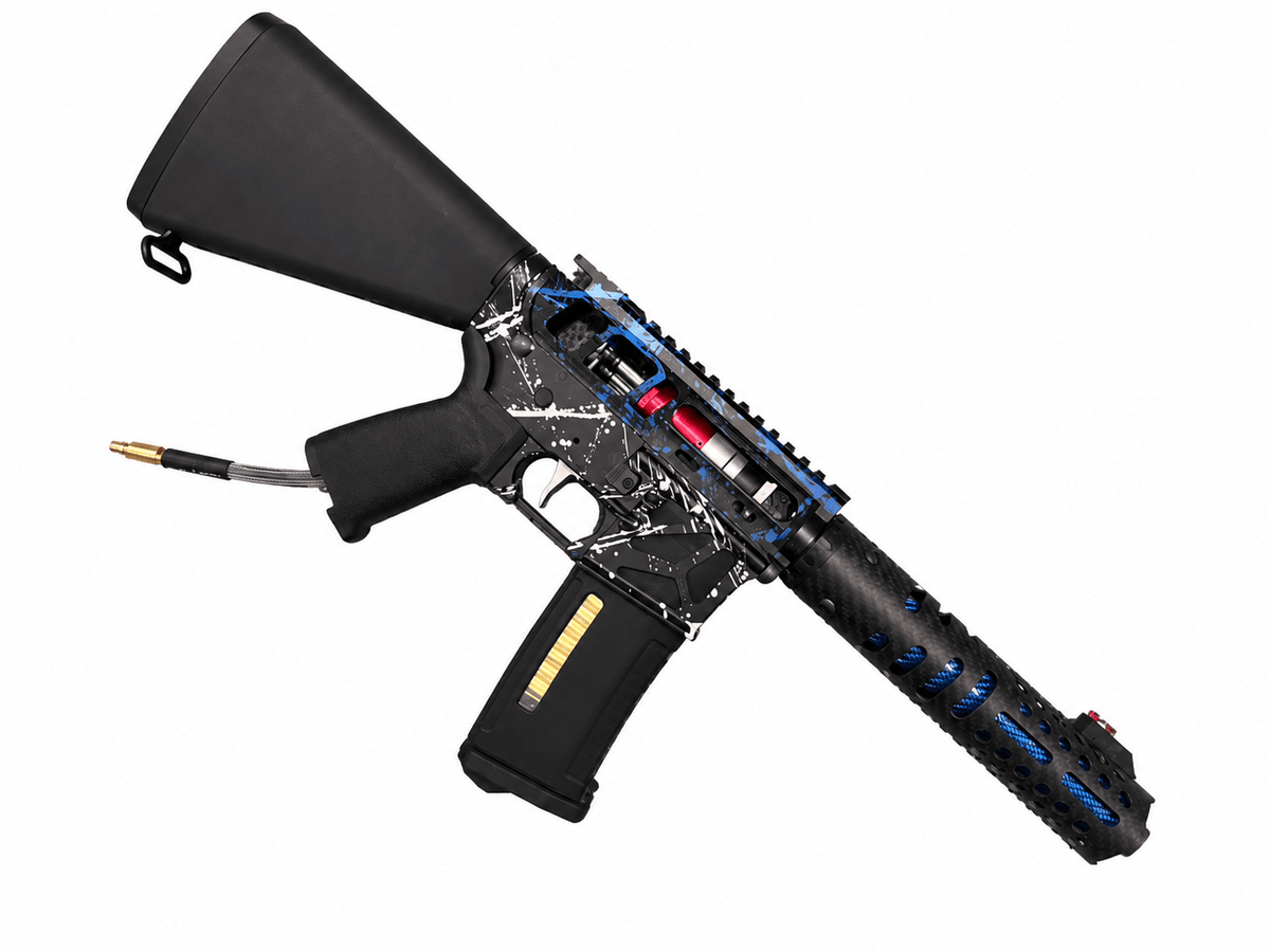KA Tech MAC Airtac Polarstars F2 AR8 HPA M4 Stuby Type 1 Skeletonized Cerakote Splatter - KA Tech Airsoft - Polarstar F2