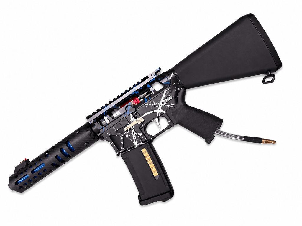 KA Tech MAC Airtac Polarstars F2 AR8 HPA M4 Stuby Type 1 Skeletonized Cerakote Splatter - KA Tech Airsoft - Polarstar F2