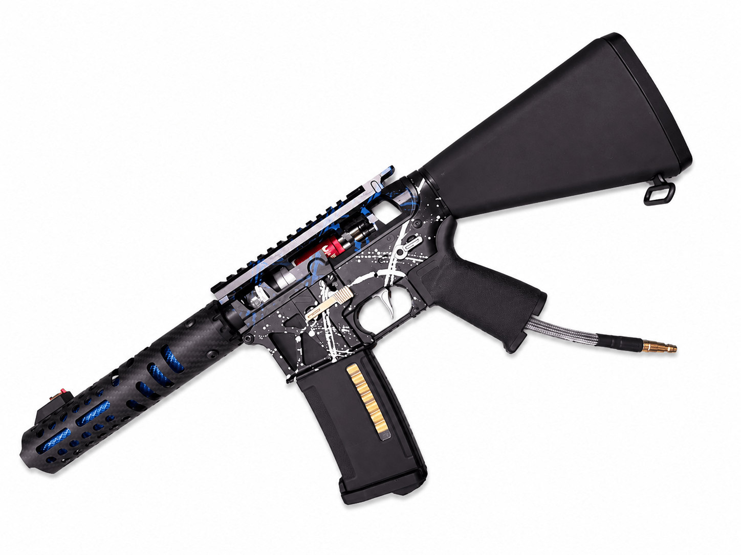 KA Tech MAC Airtac Polarstars F2 AR8 HPA M4 Stuby Type 1 Skeletonized Cerakote Splatter - KA Tech Airsoft - Polarstar F2
