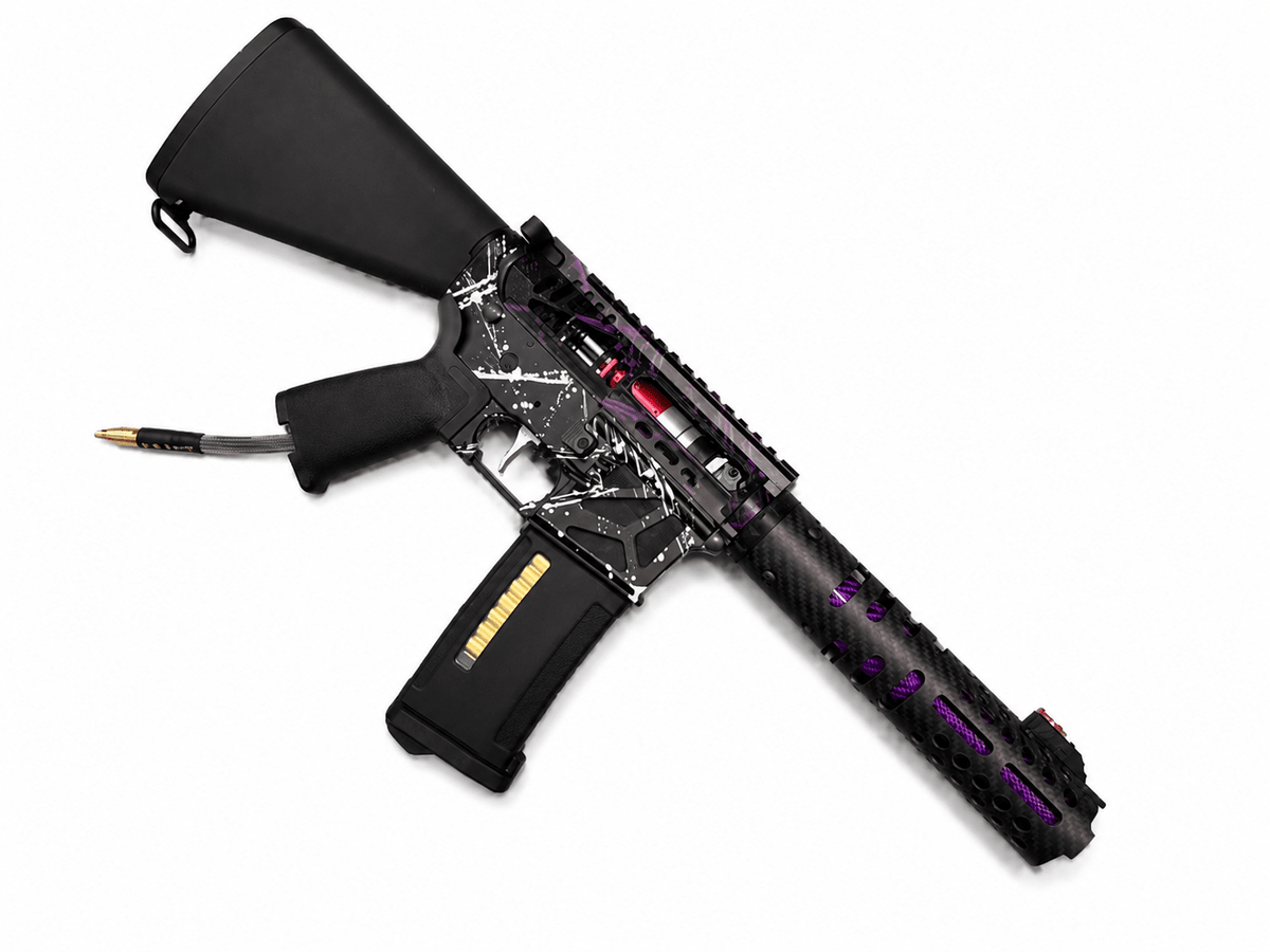 KA Tech MAC Airtac Polarstars F2 AR8 HPA M4 Stuby Type 1 Skeletonized Cerakote Splatter - KA Tech Airsoft - Polarstar F2