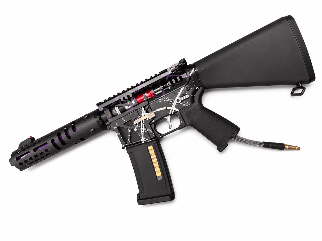 KA Tech MAC Airtac Polarstars F2 AR8 HPA M4 Stuby Type 1 Skeletonized Cerakote Splatter - KA Tech Airsoft - Polarstar F2