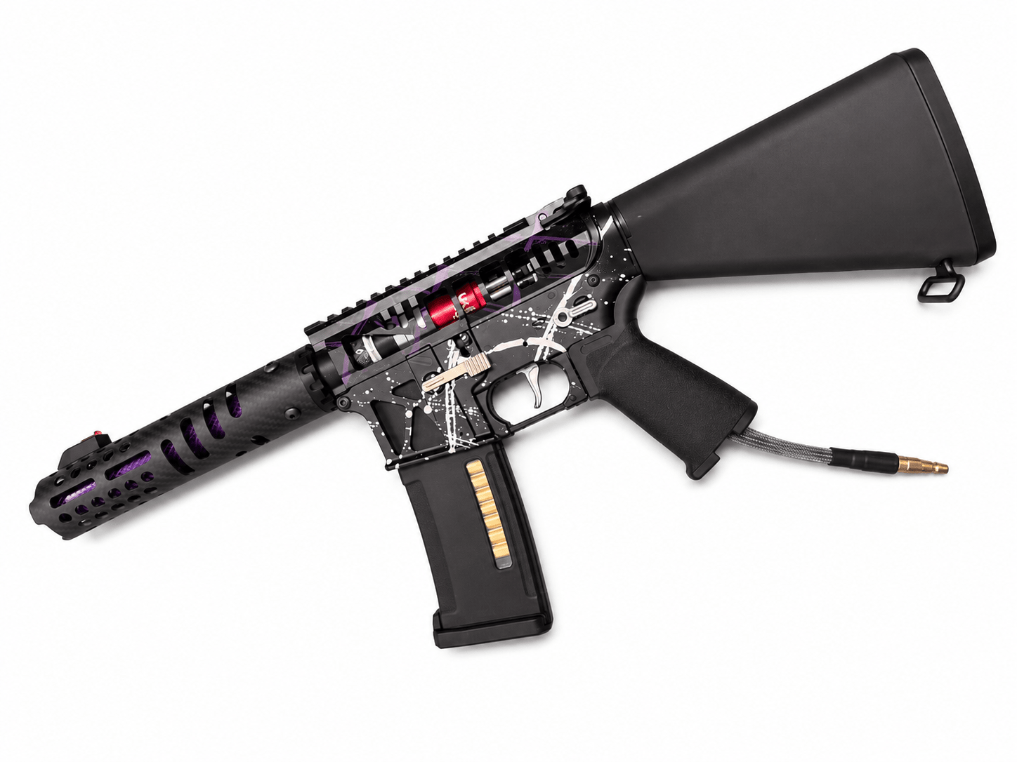 KA Tech MAC Airtac Polarstars F2 AR8 HPA M4 Stuby Type 1 Skeletonized Cerakote Splatter - KA Tech Airsoft - Polarstar F2
