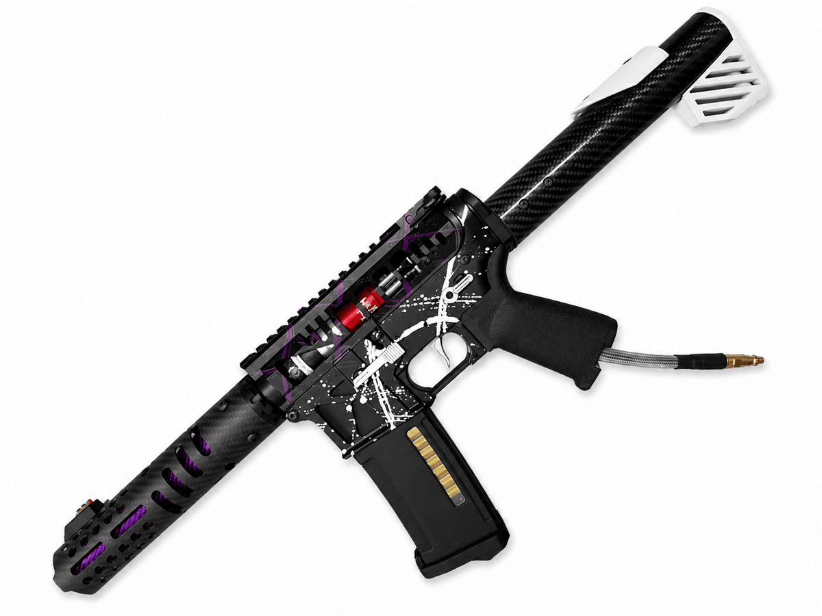 KA Tech MAC Airtac Polarstars F2 AR8 HPA M4 Carbon Type 1 Skeletonized Cerakote Splatter - KA Tech Airsoft - Polarstar F2
