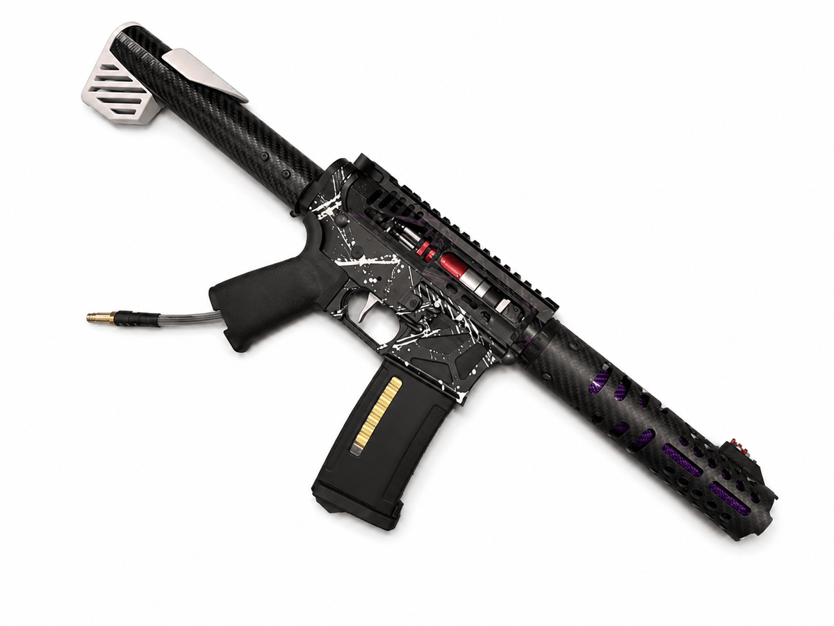 KA Tech MAC Airtac Polarstars F2 AR8 HPA M4 Carbon Type 1 Skeletonized Cerakote Splatter - KA Tech Airsoft - Polarstar F2