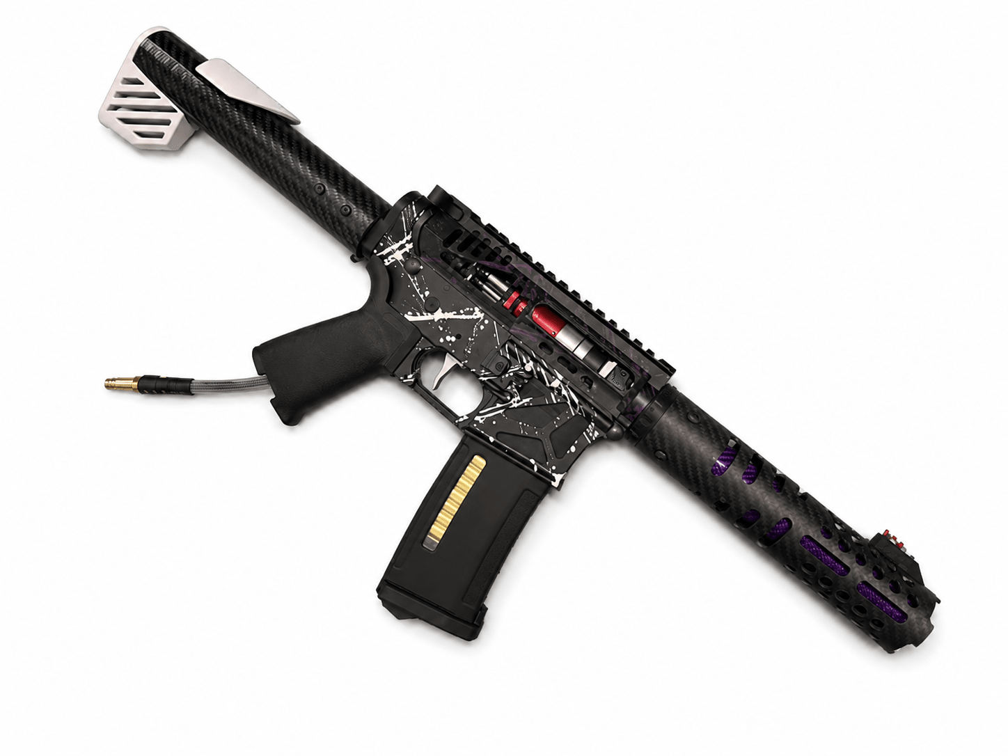 KA Tech MAC Airtac Polarstars F2 AR8 HPA M4 Carbon Type 1 Skeletonized Cerakote Splatter - KA Tech Airsoft - Polarstar F2