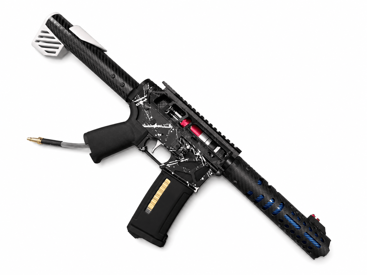KA Tech MAC Airtac Polarstars F2 AR8 HPA M4 Carbon Type 1 Skeletonized Cerakote Splatter - KA Tech Airsoft - Polarstar F2