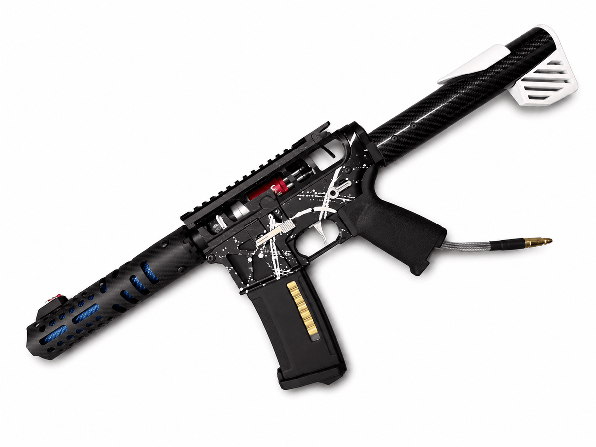KA Tech MAC Airtac Polarstars F2 AR8 HPA M4 Carbon Type 1 Skeletonized Cerakote Splatter - KA Tech Airsoft - Polarstar F2
