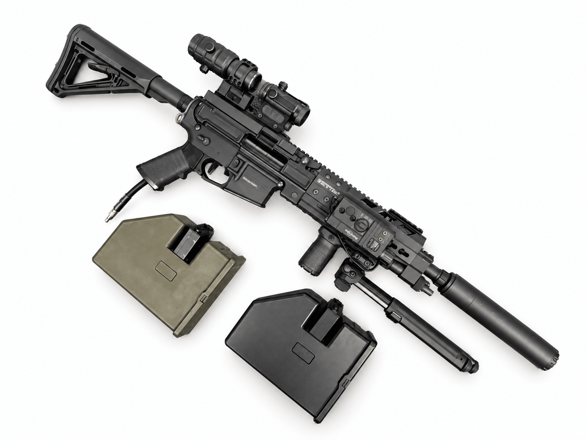 Fully Built Krytac LMG PolarStar F2 HPA - KA Tech Airsoft - HPA Rifle