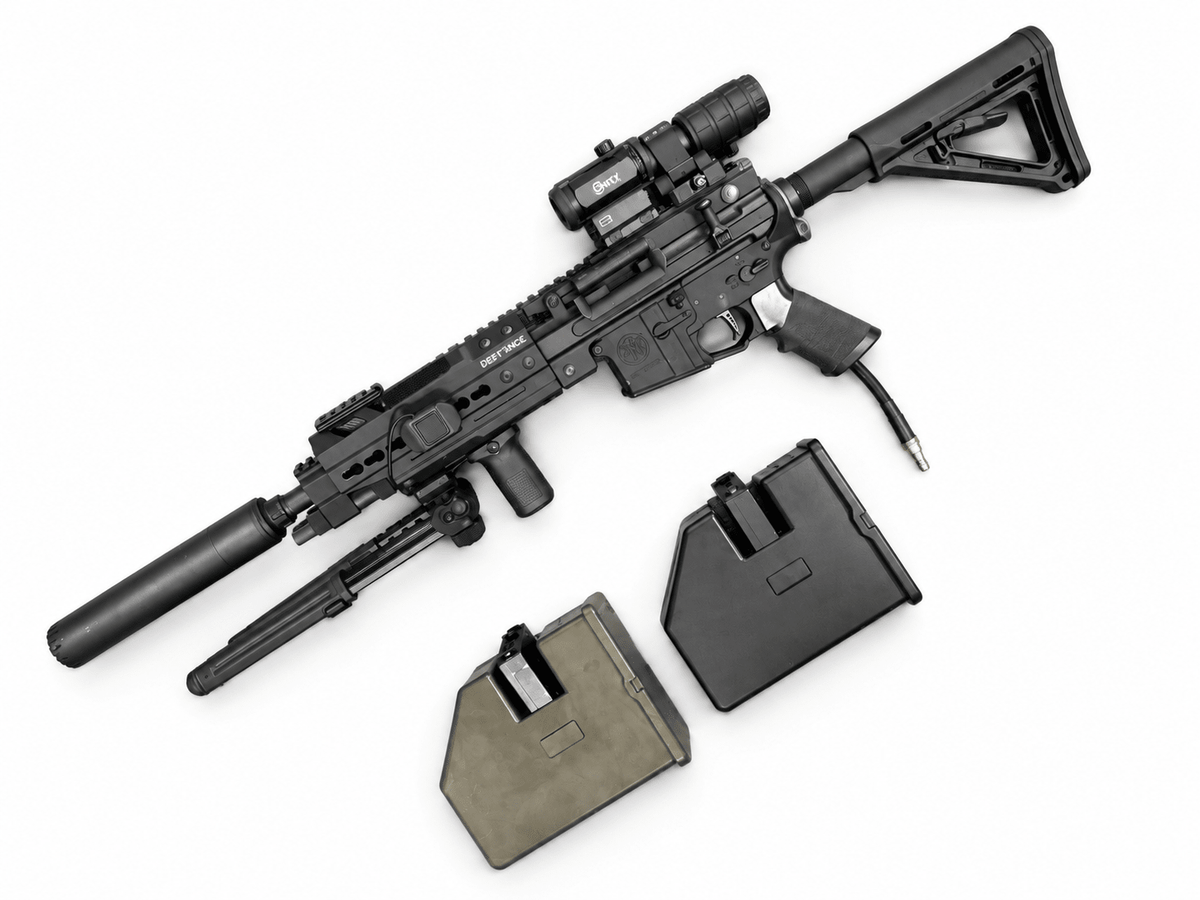 Fully Built Krytac LMG PolarStar F2 HPA - KA Tech Airsoft - HPA Rifle