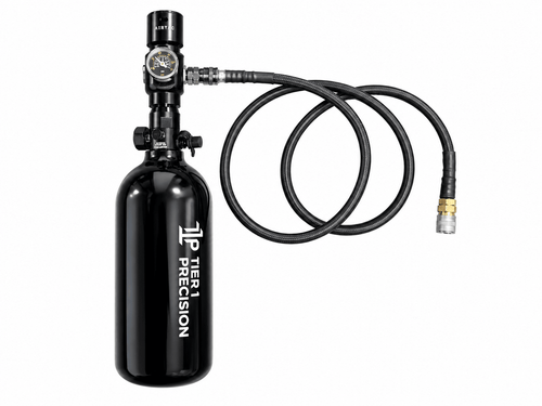 48/3000 Aluminum Air Tank — Airtech UK Regulator & 36" Weaved Line - KA Tech Airsoft - Air Rig