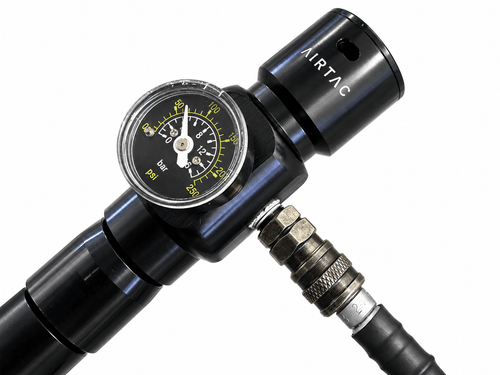48/3000 Aluminum Air Tank — Airtech UK Regulator & 36" Weaved Line - KA Tech Airsoft - Air Rig