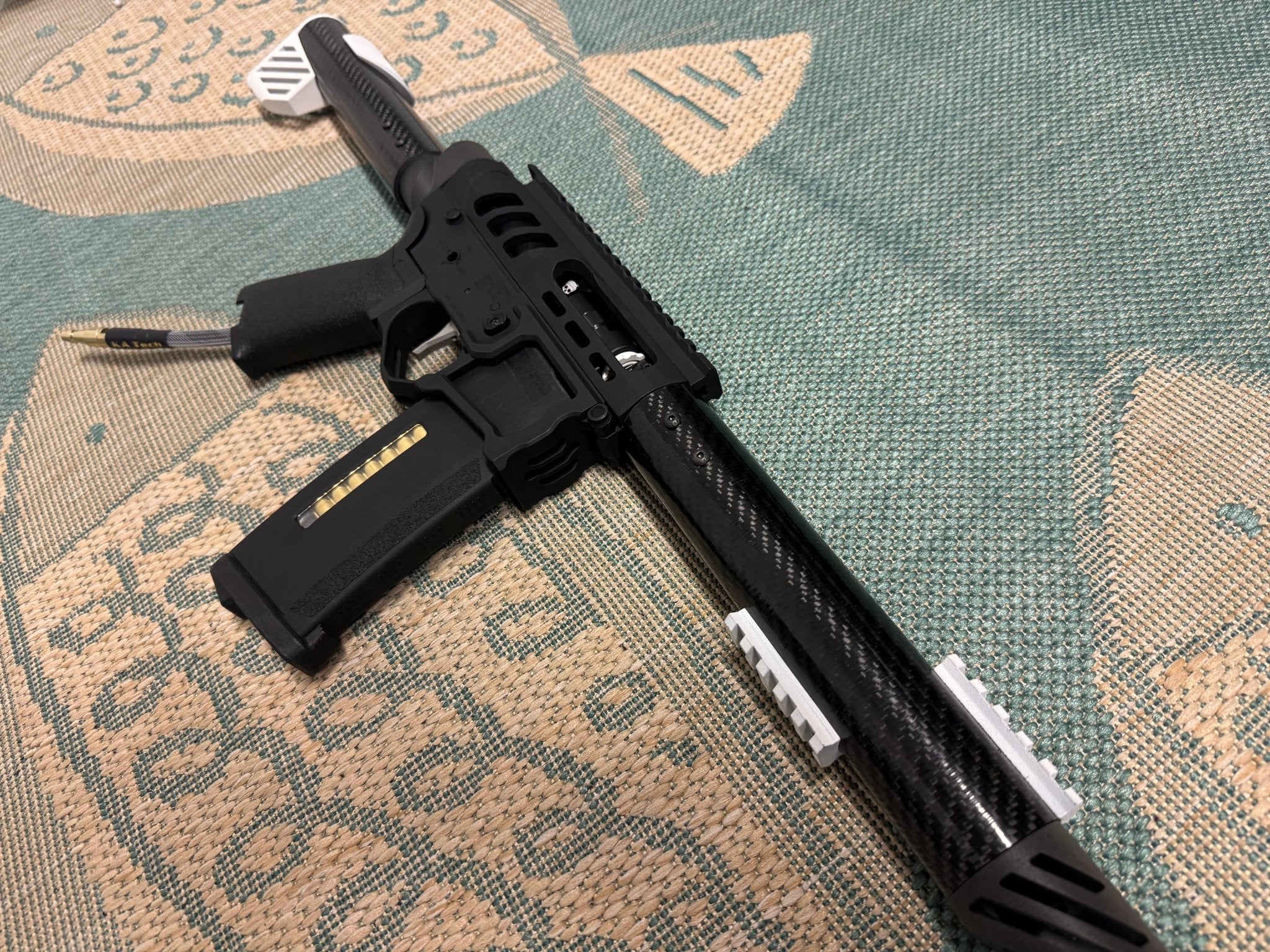 KA Tech Carbon “Monochrome” Skeletonized Polarstar Jack HPA M4 - KA Tech Airsoft - Polarstar Jack